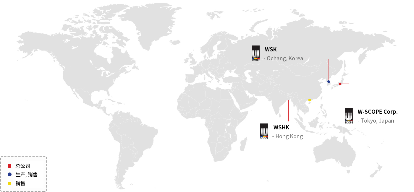 W-SCOPE GROUP 지도, W-SCOPE GROUP MAP